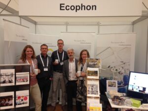 The Ecophon stand loaded with enthusiastic room acoustic fans 