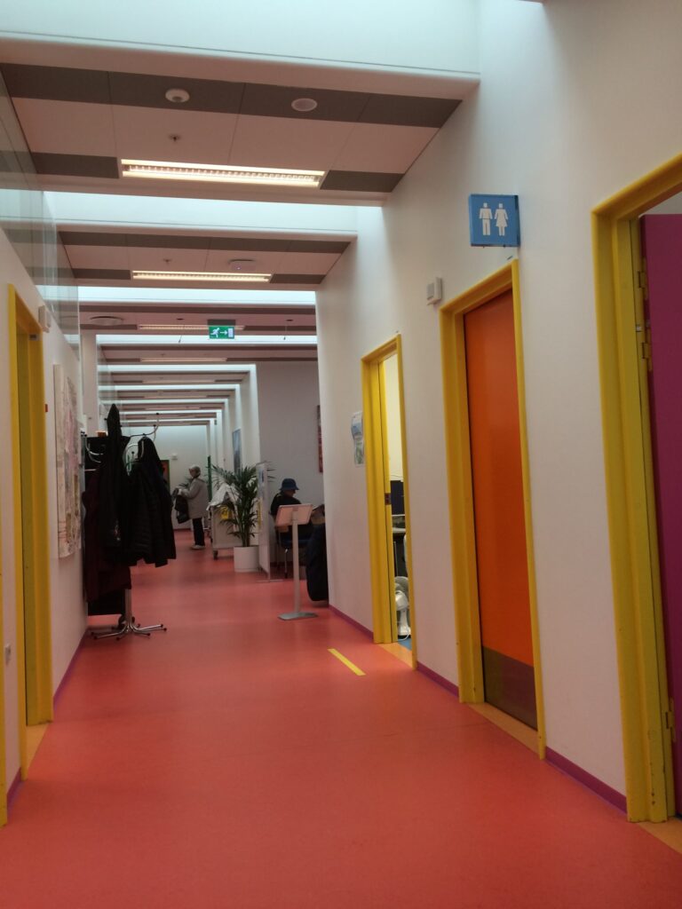 Corridor at Herlev Hospital, Denmark, Oncology Dept. 